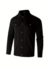 Men's Turndown Collar Chest Pocket Casual Jacket