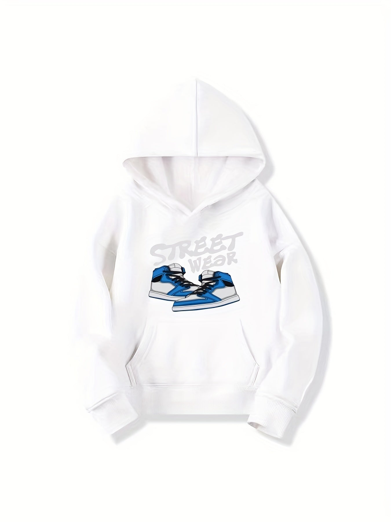 Boys Stylish Shoes & STREETWEAR Letter Print Hooded Sweatshirt
