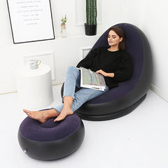 Macaron Flocking Inflatable Lazy Sofa Lounger