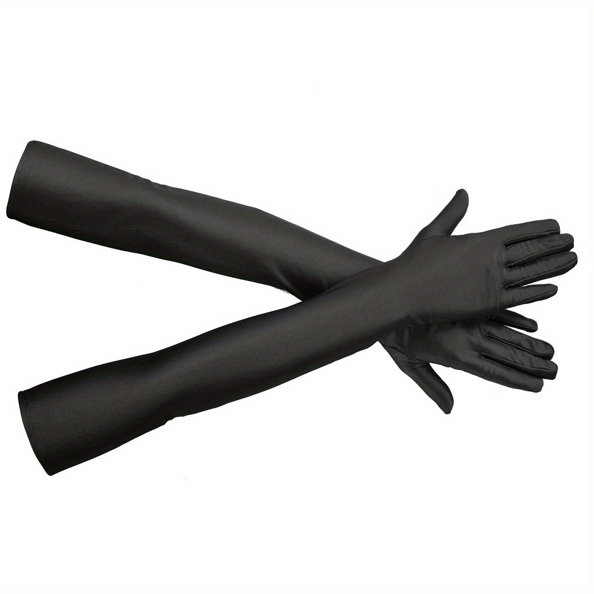 Satin Long Gloves Solid Elastic Decoration for Prom Party Wedding Bridal