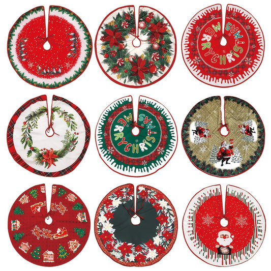 Christmas Print Tree Dress Cartoon Round Elk Christmas Tree Decoration