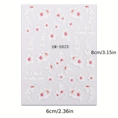 3D Flower Nail Art Stickers Self Adhesive Nail Decals