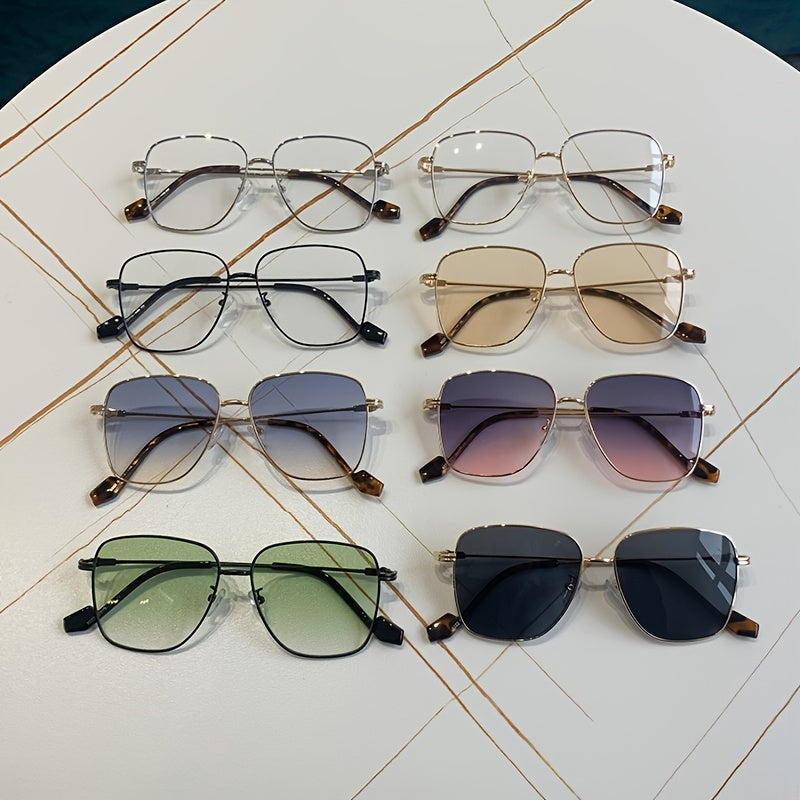 Ombre Lens Sunglasses Square Frame Glasses UV400