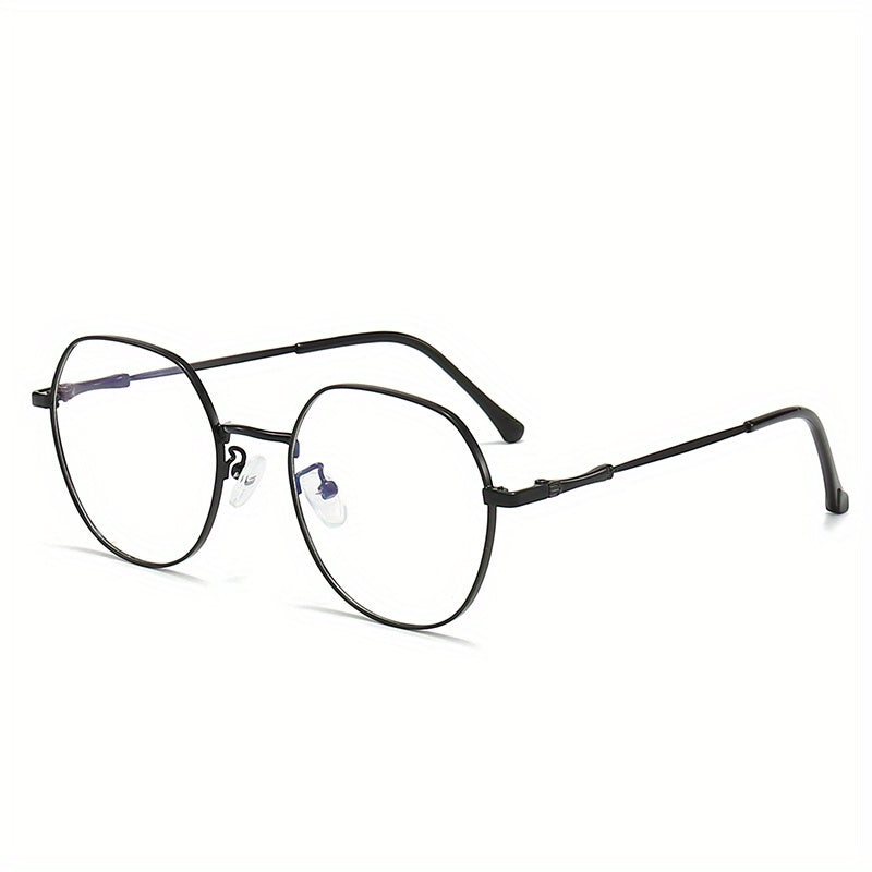 Metal Oval Clear Lens Anti Eyestrain Glasses