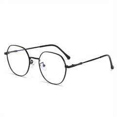 Metal Oval Clear Lens Anti Eyestrain Glasses