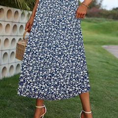 Floral Print High Waist A Line Skirt