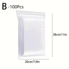 100pcs Clear Resealable Zip Lock Bags for Snacks Nuts Candy Food