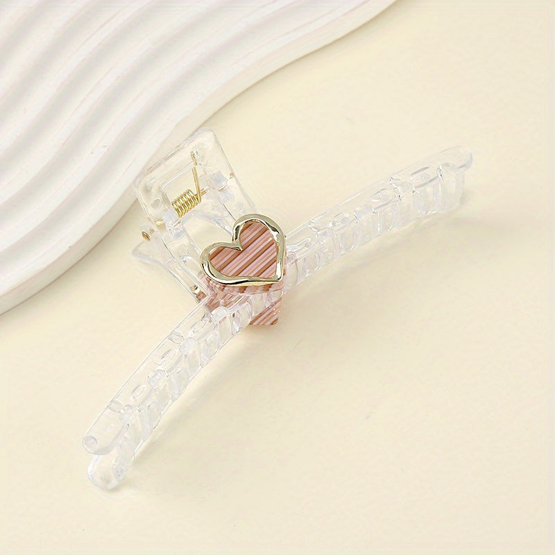 Acrylic Heart Hair Claw Decoration Shark Claw Hair Accessory
