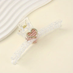 Acrylic Heart Hair Claw Decoration Shark Claw Hair Accessory