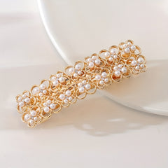 Hollow Butterfly Flower Faux Pearl Hair Clip French Barrette Head Jewe