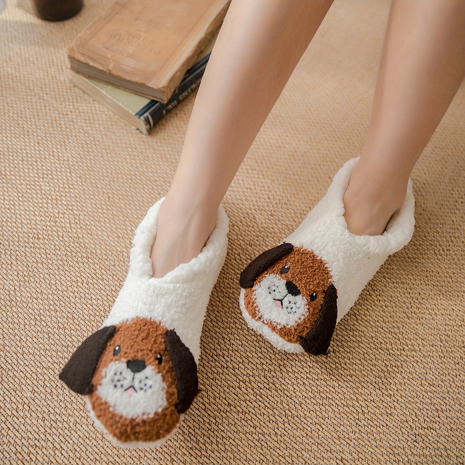 Fuzzy Slipper Socks Soft & Warm Low Cut Ankle Socks Women's Stockings