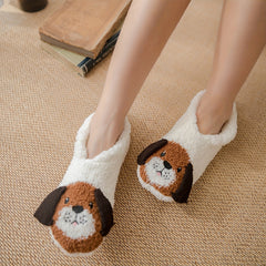 Fuzzy Slipper Socks Soft & Warm Low Cut Ankle Socks Women's Stockings