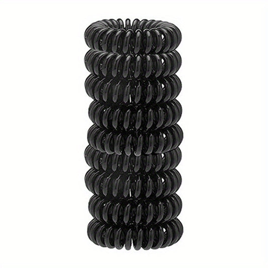 9pcs Girls Hair Tie Head Rope Spiral Colorful Stretchy Hair Ring Solid Hair Rope
