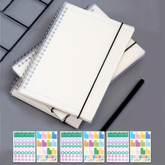 3 Pack Spiral Notebook Mesh Lined Blank 100gsm Thick Paper