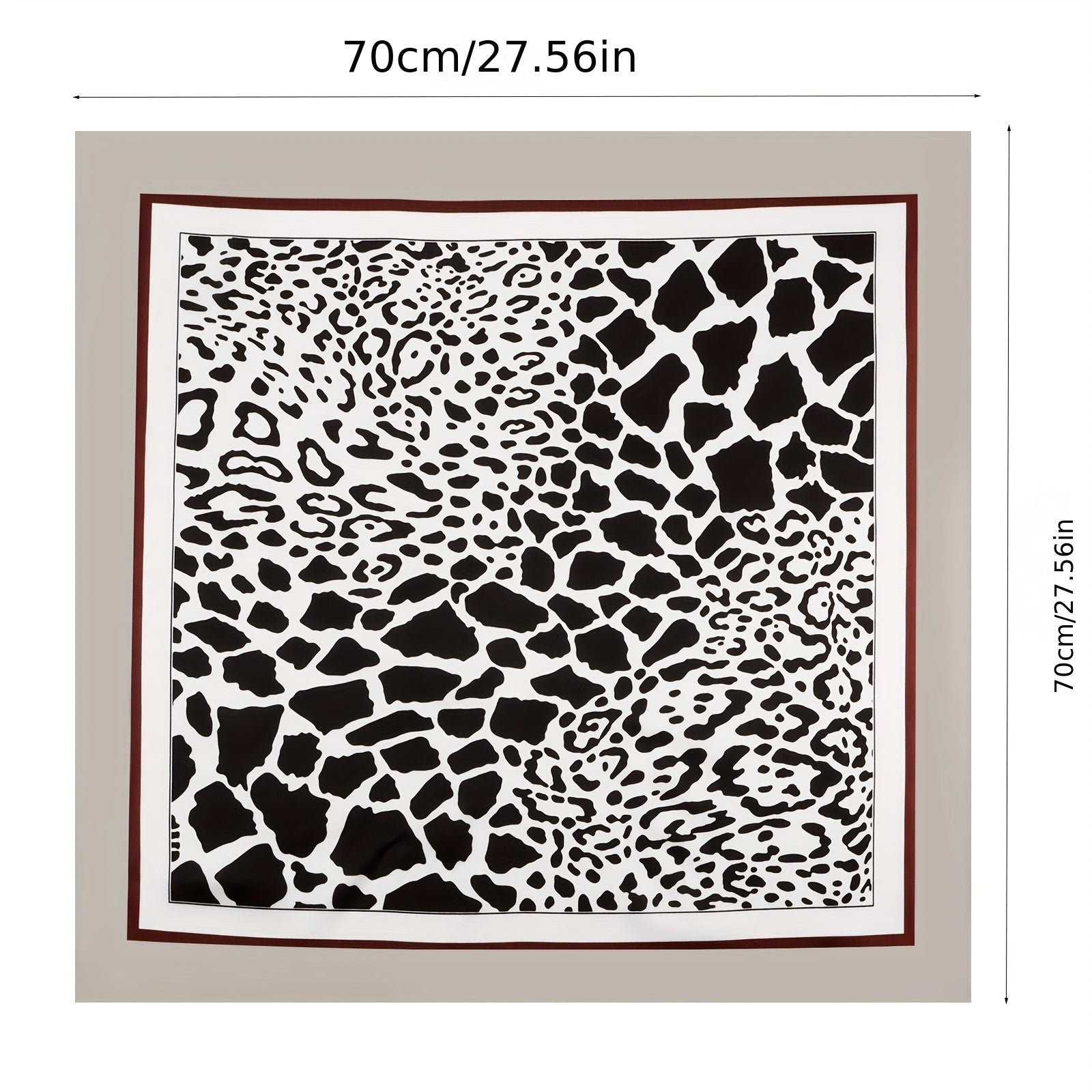 70cm Leopard Print Bandana Silk Square Scarf Neckerchief Head Wrap