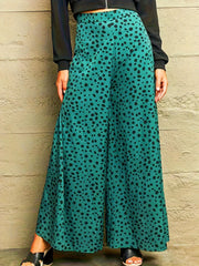 Women's Plus Dalmatian Print Wide Leg Trousers