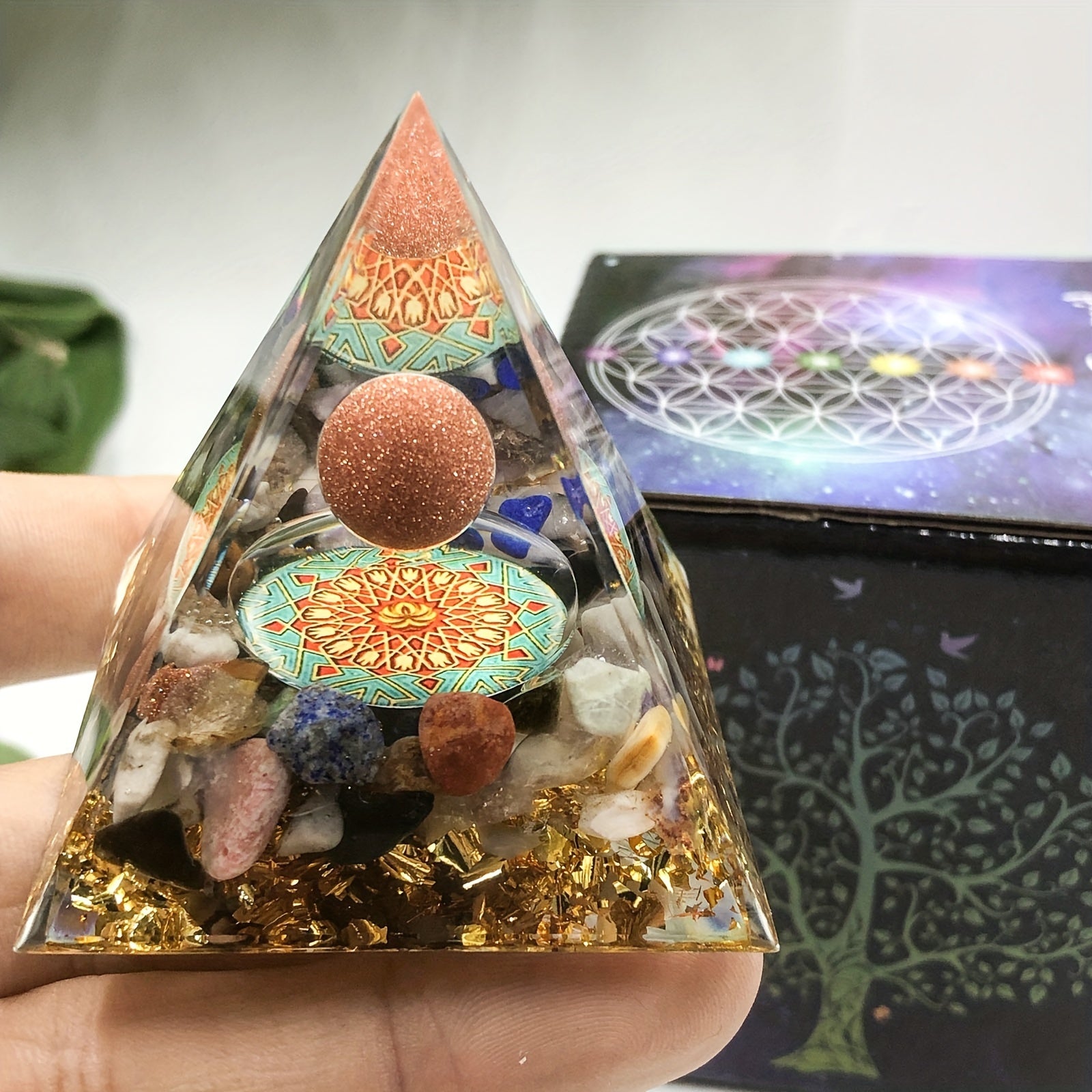 Orgone Pyramid with Crystals Energy Generator for Positive Energy
