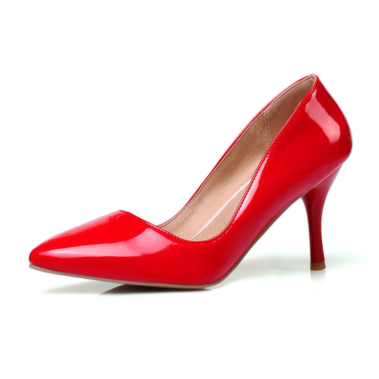 Women's Pointed Toe Court Pumps Slip On Stiletto Heels