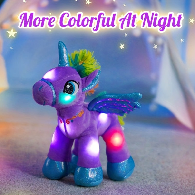 Glow Guards Purple Unicorn Plush Toy 15 Min Timer for Kids' Sleep Play