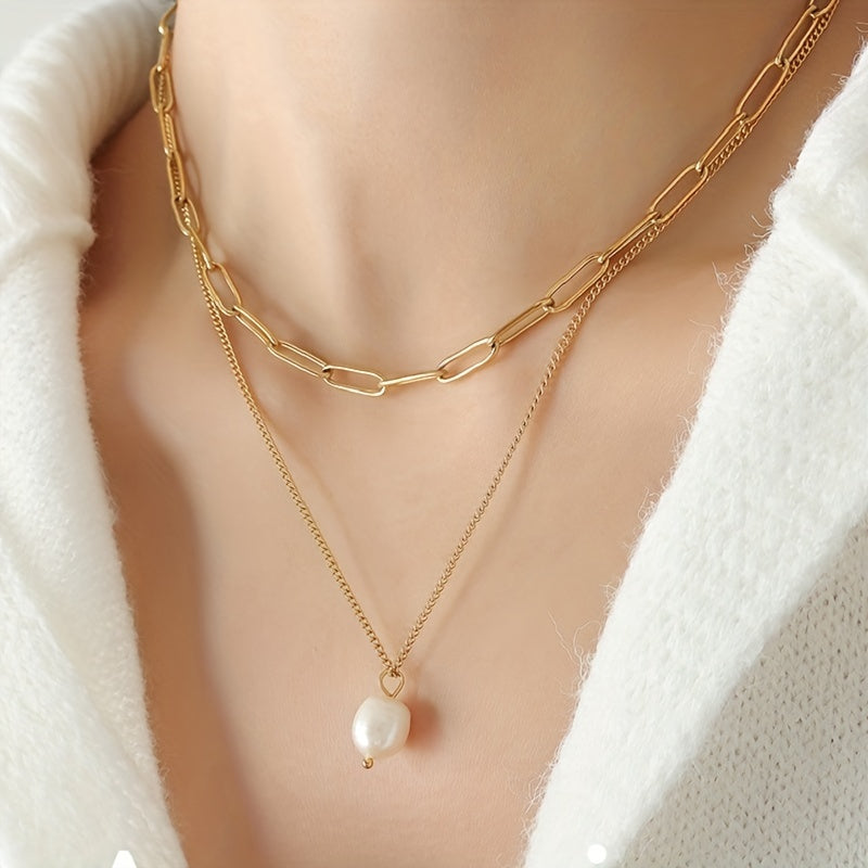 Vintage Teardrop Rhinestone Pendant Necklace Boho Jewelry Gift