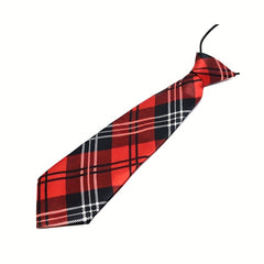 Kids Plaid Striped Elastic Tie Shirt for Boys