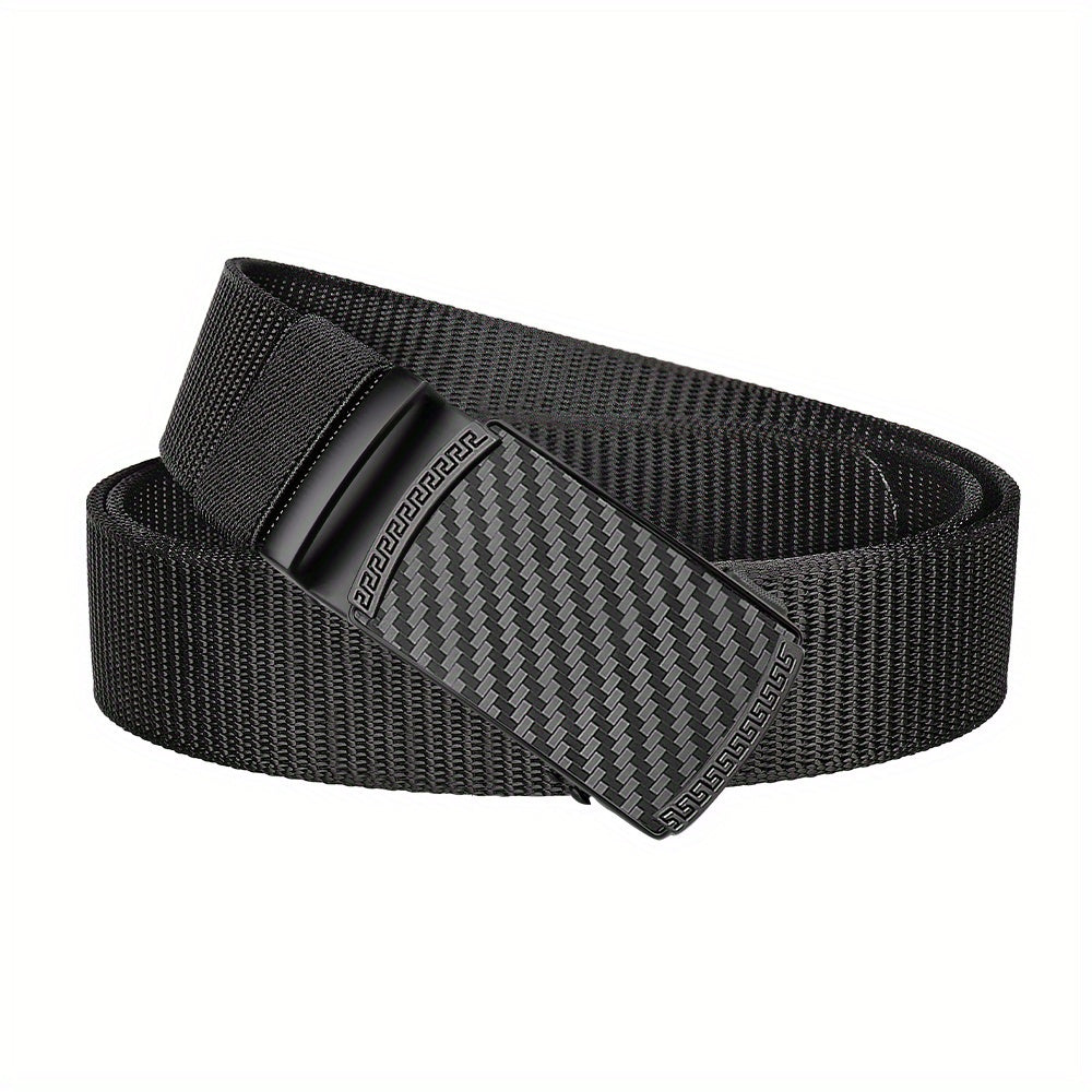 Men's Zinc Alloy Ratchet Belt Nylon Leather Belt