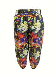  Boho Pants Women's Plus Allover Print Lantern Trousers