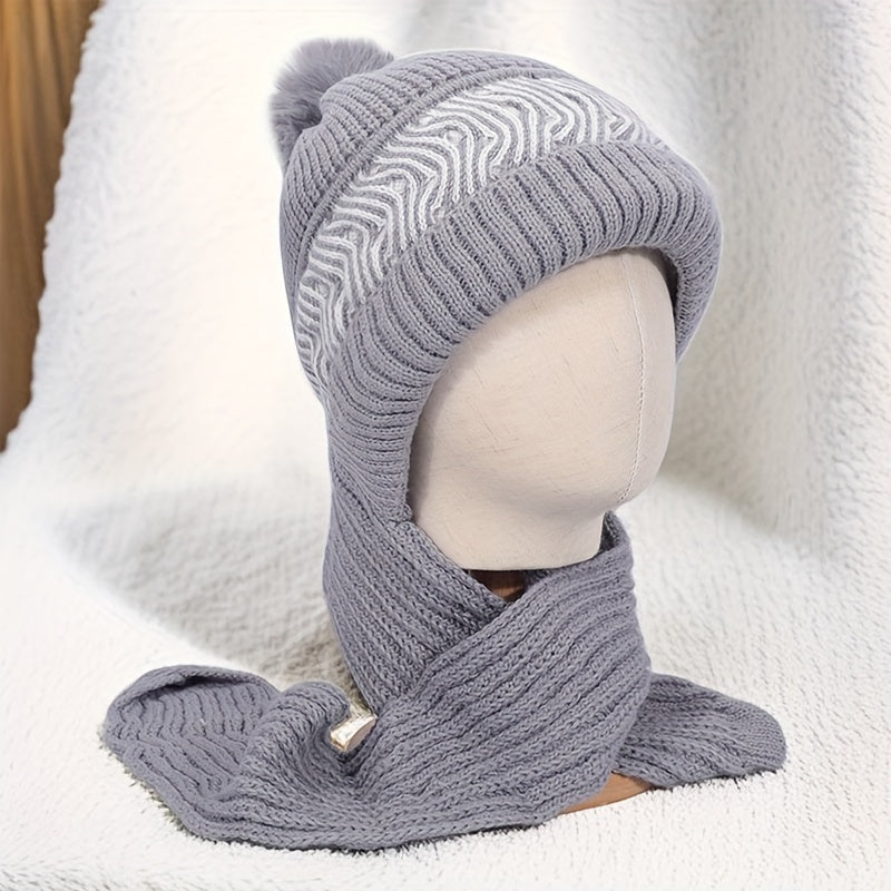 Winter Beanie Hat & Scarf Set Knitted Warmth for Men and Women