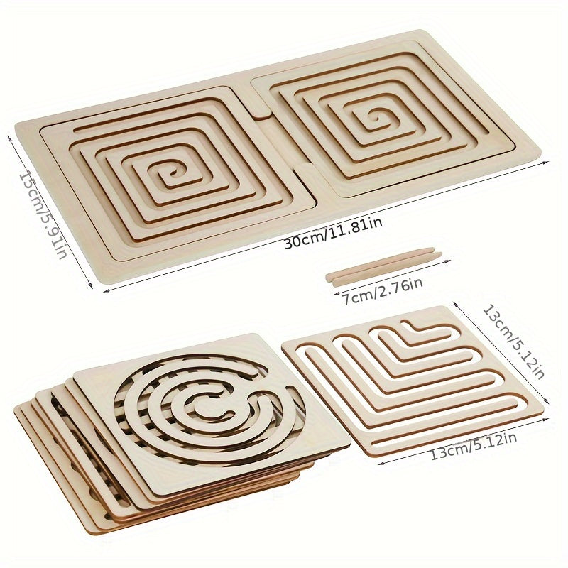 Wooden Toy Pen Track Training Hand Eye Coordination Tool