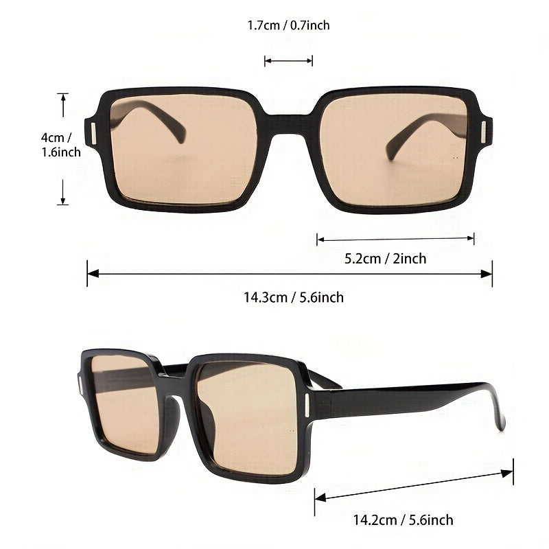 3 Pairs Square Sunglasses Unisex Anti Glare UV400 Shades for Driving