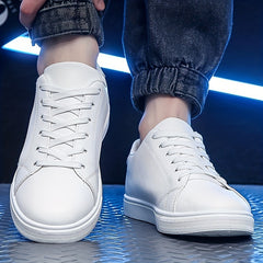 Men's Lace-up PU Leather Skate Shoes with Good Grip