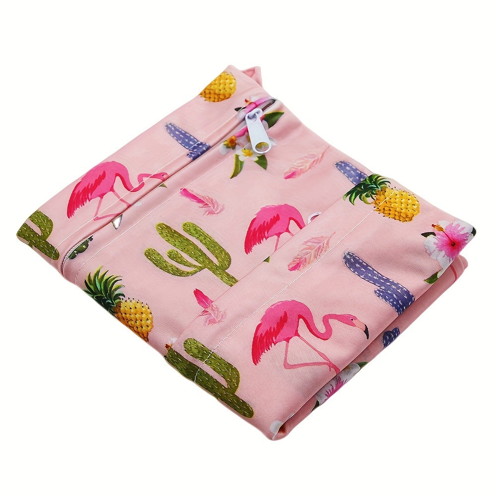 Flamingo Double Pocket Wet Bag 30x35 Print