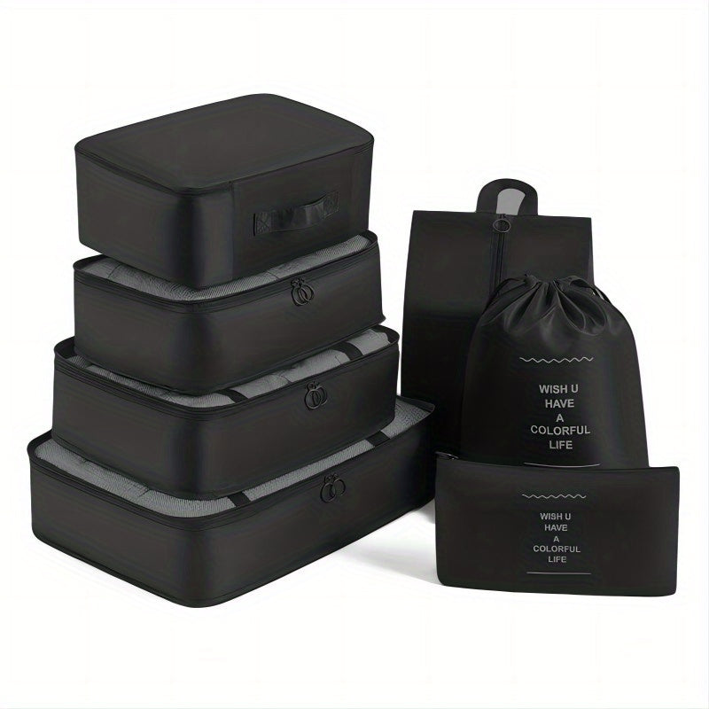 7pcs Luggage Packing Organizer Set Lightweight Handheld Packing Cubes
