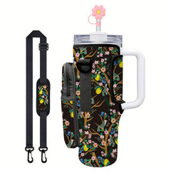40Oz Ice Tumbler Cup Cover with Pocket and Adjustable Strap