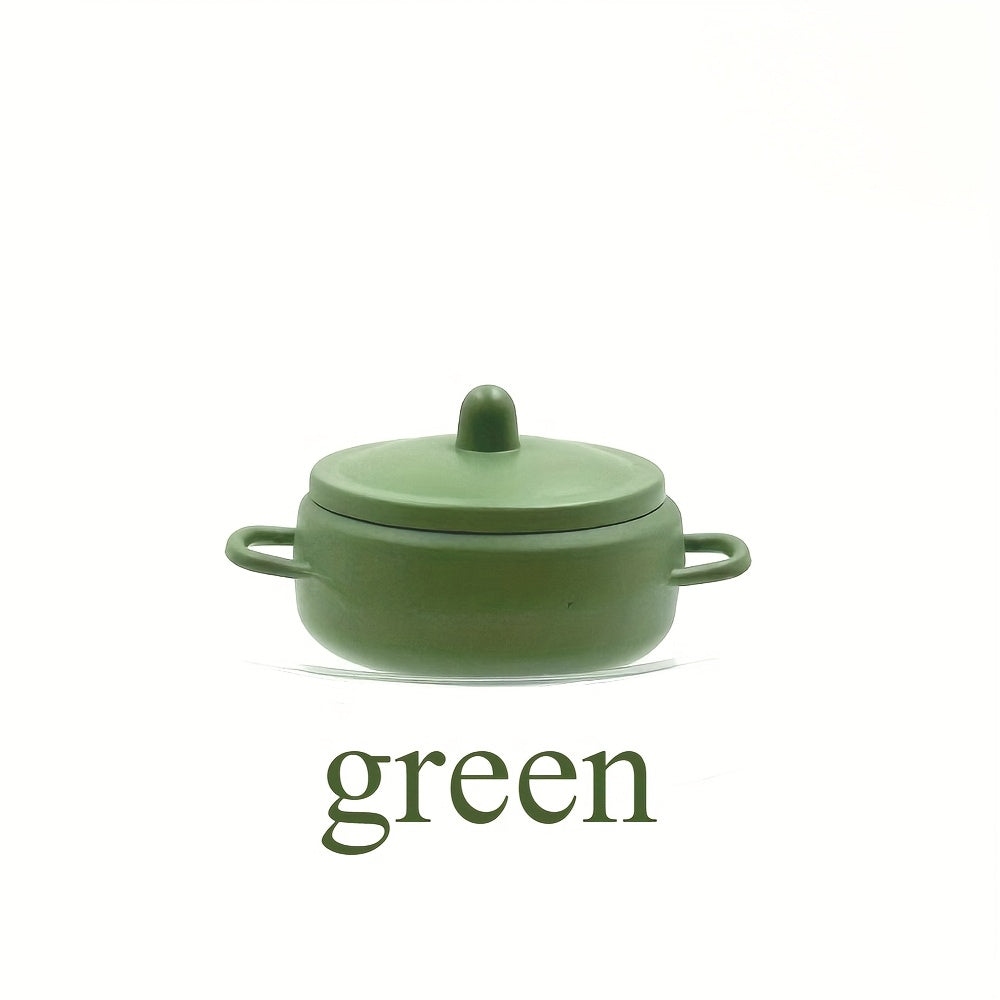 1:12 Dollhouse Cooking Pot Titanium Alloy w/ Lid Kitchen Cookware Mini Pot