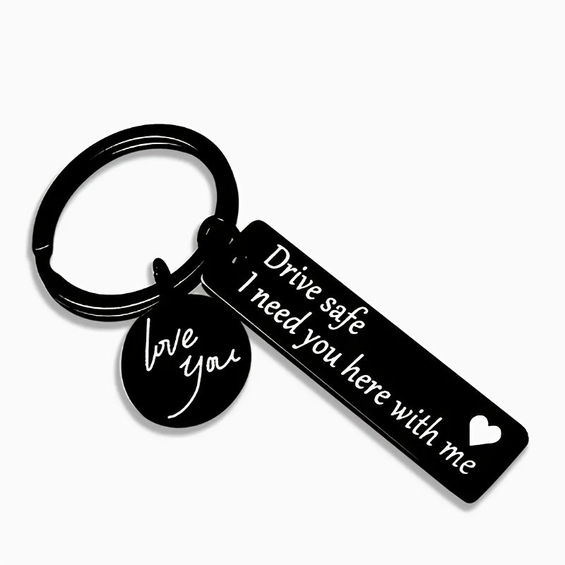 Drive Safe Keychain For Boyfriend Be Careful Driving Laser Engraved Key Chain