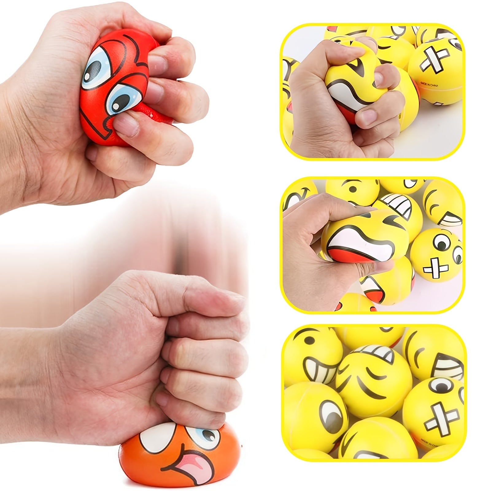 30pcs Funny Faces Foam Finger Squeeze Balls for Party Favors