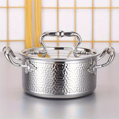 Mini Cooking Pot Stainless Steel With Lid Chafing Dish Round Stainless St