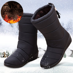 Women's Winter Waterproof Lightweight Snow Boots Tassel Non Slip Mid Calf Boots