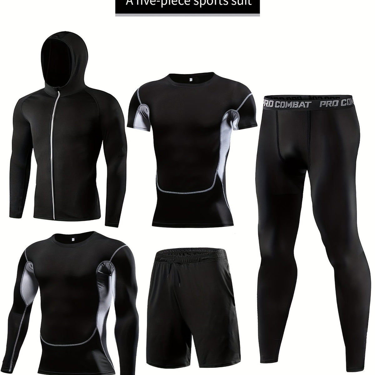 Men's Compression Suit Long Pants Long Sleeve Shirt Sports Shorts