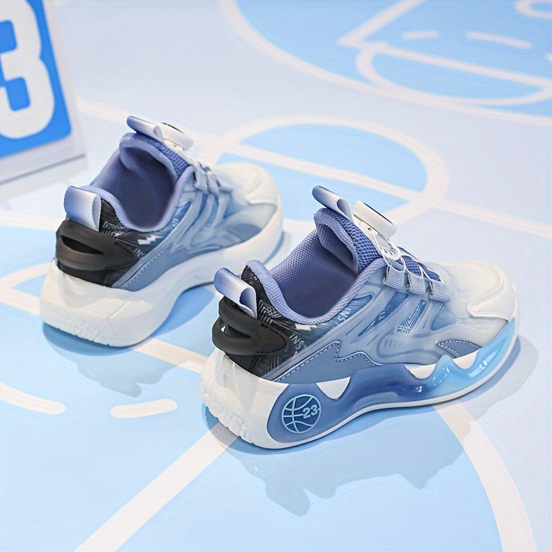 Boys Rotating Button Low Top Sneakers Breathable Non Slip Shoes