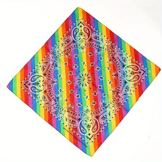 Rainbow Square Scarf Hair Bundle Hairband Head Scarf