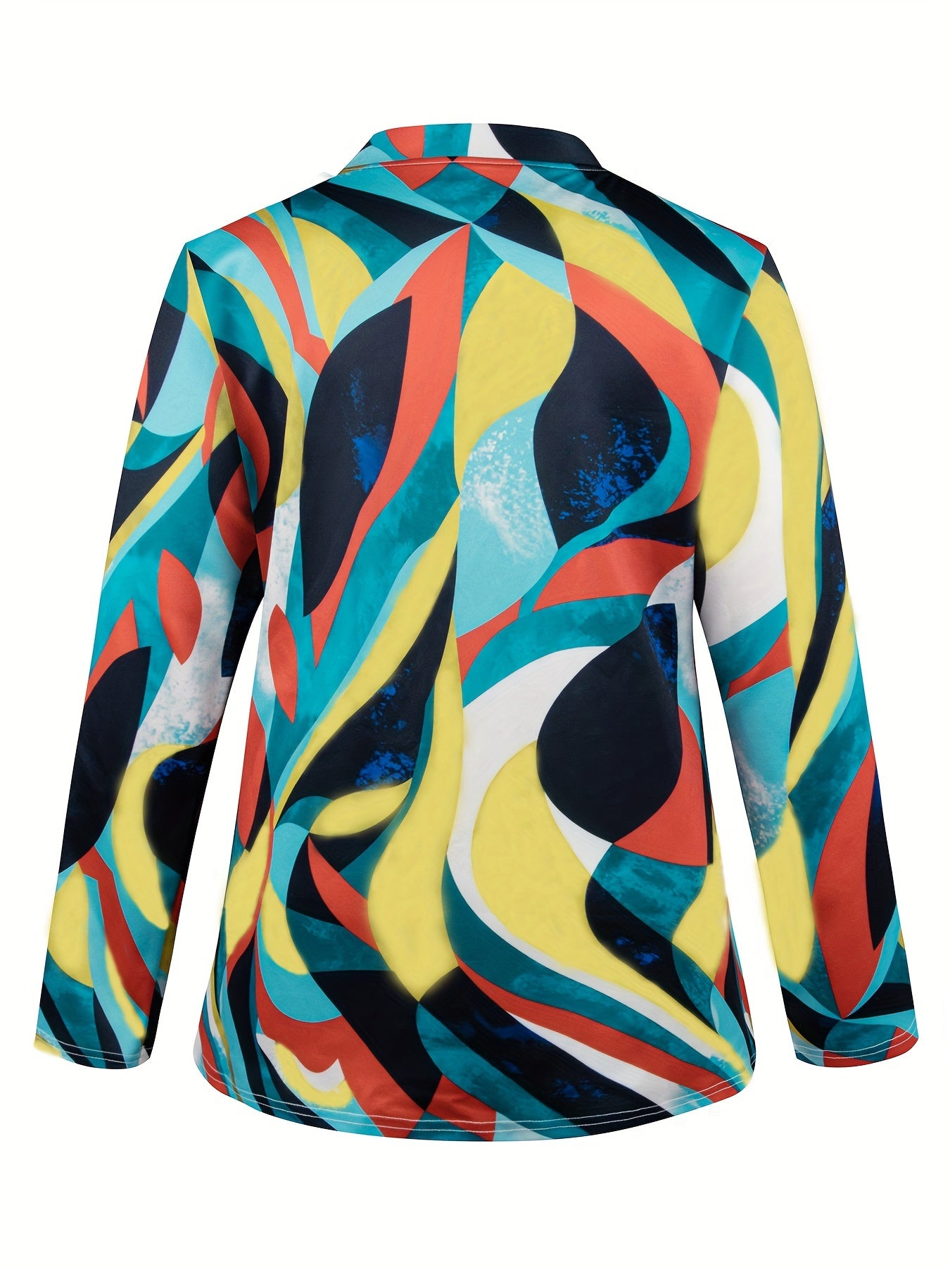 Women's Plus Allover Print Split Collar Blazer