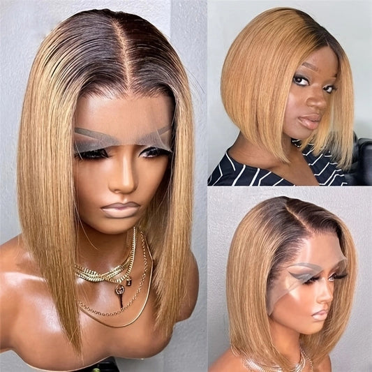 Ombre 1B 27 Short Bob Human Hair Wig