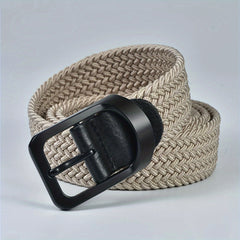 Elastic Canvas Leather Belt for Men and Women