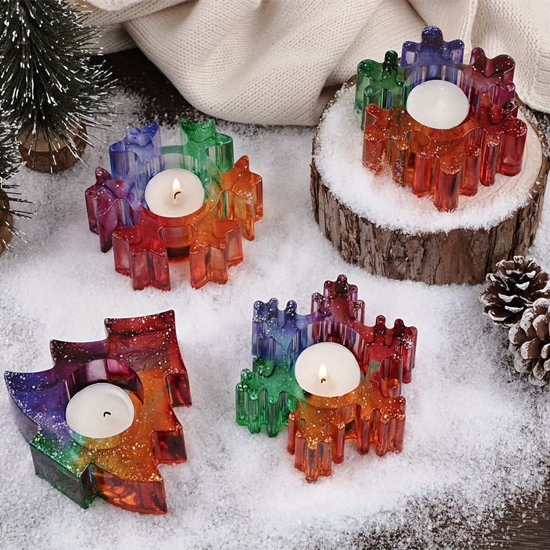 Snowflake Candle Holder Silicone Mold - DIY Christmas Decor