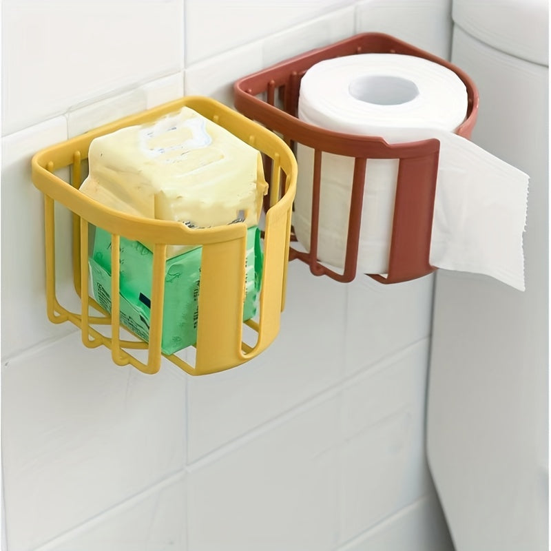 Wall Mounted Toilet Paper Holder Storage Container for Tissue Basket