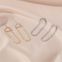 Rhinestone Decor Stud Earrings Hip Hop Goth Style Jewelry