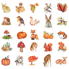 50pcs Autumn Forest Phone Case Graffiti Stickers Waterproof DIY Decoration