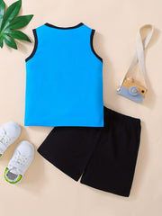 Boys Aloha Beaches Tank Top & Shorts Set - Summer Casual Wear